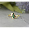14K Yellow Gold Emerald & Diamonds Ring Size 8