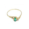 14K YELLOW GOLD EMERALD & DIAMONDS RING SIZE 8