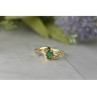 14K YELLOW GOLD EMERALD & DIAMONDS RING SIZE 8