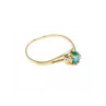 14K YELLOW GOLD EMERALD & DIAMONDS RING SIZE 8
