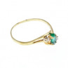 14K Yellow Gold Emerald & Diamonds Ring Size 8
