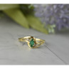 14K Yellow Gold Emerald & Diamonds Ring Size 8