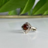 Vintage 925 Sterling Silver Amber Ring Size 5.5