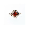 Vintage 925 Sterling Silver Amber Ring Size 5.5