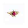 14K YELLOW GOLD RUBY & DIAMONDS RING SIZE 8