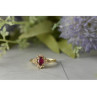 14K YELLOW GOLD RUBY & DIAMONDS RING SIZE 8
