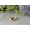 14K YELLOW GOLD RUBY & DIAMONDS RING SIZE 8