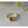 14K Yellow Gold Ruby & Diamonds Ring Size 8