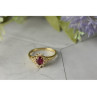 14K YELLOW GOLD RUBY & DIAMONDS RING SIZE 8
