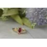 14K YELLOW GOLD RUBY & DIAMONDS RING SIZE 8