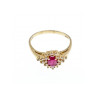 14K YELLOW GOLD RUBY & DIAMONDS RING SIZE 8