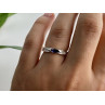 925 Sterling Silver Iolite & CZ Band Ring Size 6.5