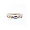 925 Sterling Silver Iolite & CZ Band Ring Size 6.5