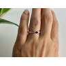 925 Sterling Silver Iolite & CZ Band Ring Size 6.5