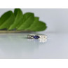 925 Sterling Silver Iolite & CZ Band Ring Size 6.5