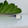 925 Sterling Silver Iolite & CZ Band Ring Size 6.5
