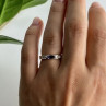 925 Sterling Silver Iolite & CZ Band Ring Size 6.5