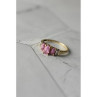 10K Yellow Gold Pink Topaz & Diamonds Ring Size 6.5