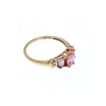 10K YELLOW GOLD PINK TOPAZ & DIAMONDS RING SIZE 6.5