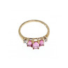 10K YELLOW GOLD PINK TOPAZ & DIAMONDS RING SIZE 6.5