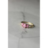 10K Yellow Gold Pink Topaz & Diamonds Ring Size 6.5
