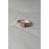 10K Yellow Gold Pink Topaz & Diamonds Ring Size 6.5