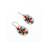 925 Sterling Silver Multicolor Agate Earrings