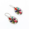 925 Sterling Silver Multicolor Agate Earrings