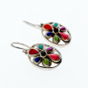 925 Sterling Silver Multicolor Agate Earrings