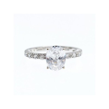 925 Sterling Silver CZ Ring Size 9.5