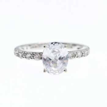 925 Sterling Silver CZ Ring Size 9.5