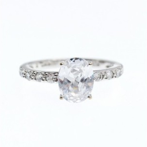 925 Sterling Silver CZ Ring Size 9.5