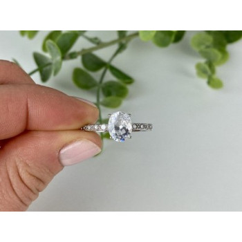 925 Sterling Silver CZ Ring Size 9.5