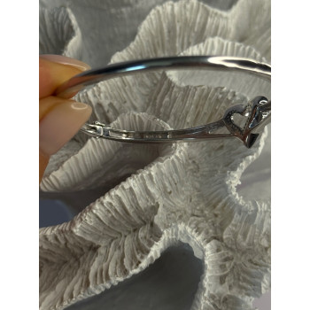 925 Sterling Silver NDI Diamond Heart Bracelet