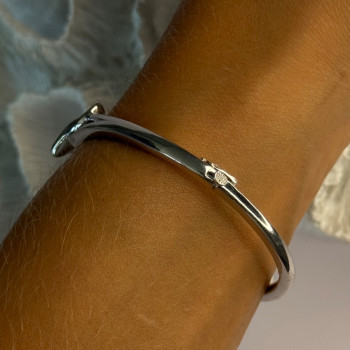 925 Sterling Silver NDI Diamond Heart Bracelet