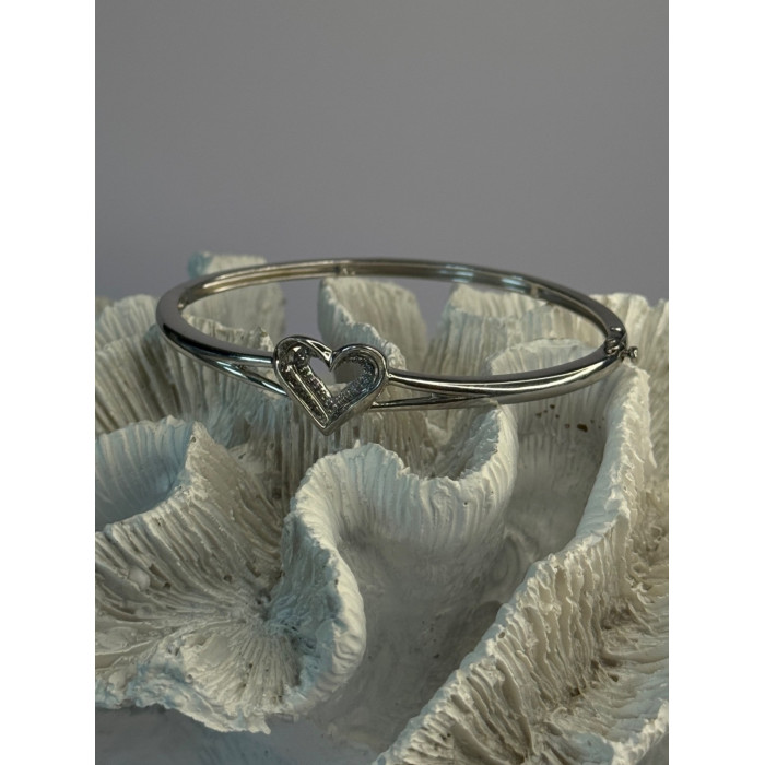 925 Sterling Silver NDI Diamond Heart Bracelet
