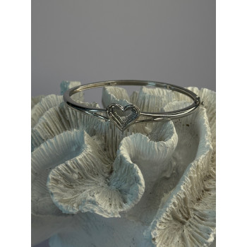 925 Sterling Silver NDI Diamond Heart Bracelet
