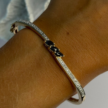 925 Sterling Silver Gold Plated Sapphire Bracelet