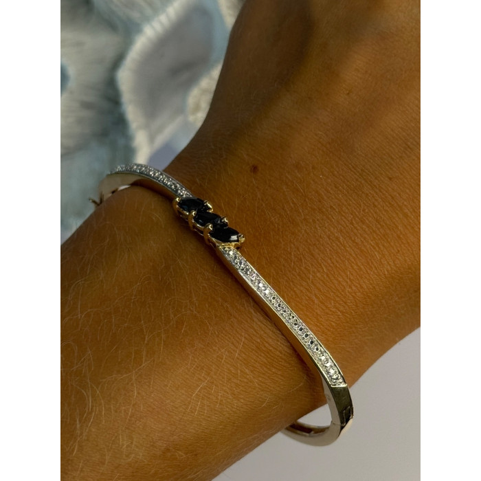 925 Sterling Silver Gold Plated Sapphire Bracelet