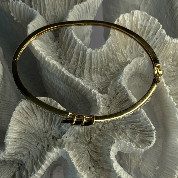 925 Sterling Silver Gold Plated Sapphire Bracelet