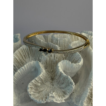 925 Sterling Silver Gold Plated Sapphire Bracelet