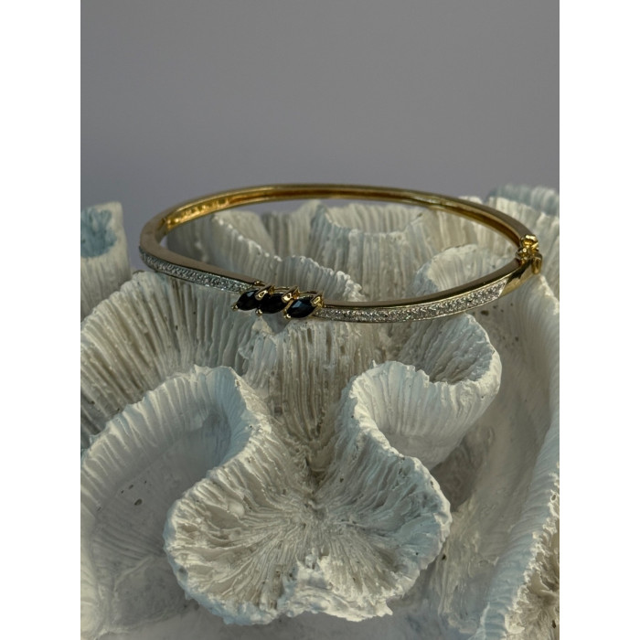 925 Sterling Silver Gold Plated Sapphire Bracelet