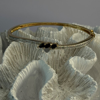 925 Sterling Silver Gold Plated Sapphire Bracelet