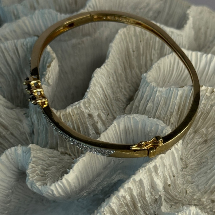 925 Sterling Silver Gold Plated Sapphire Bracelet