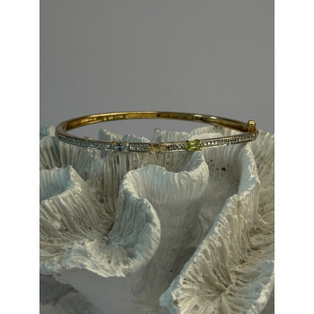 925 Sterling Silver Gold Plated Topaz Citrine Peridot Bracelet
