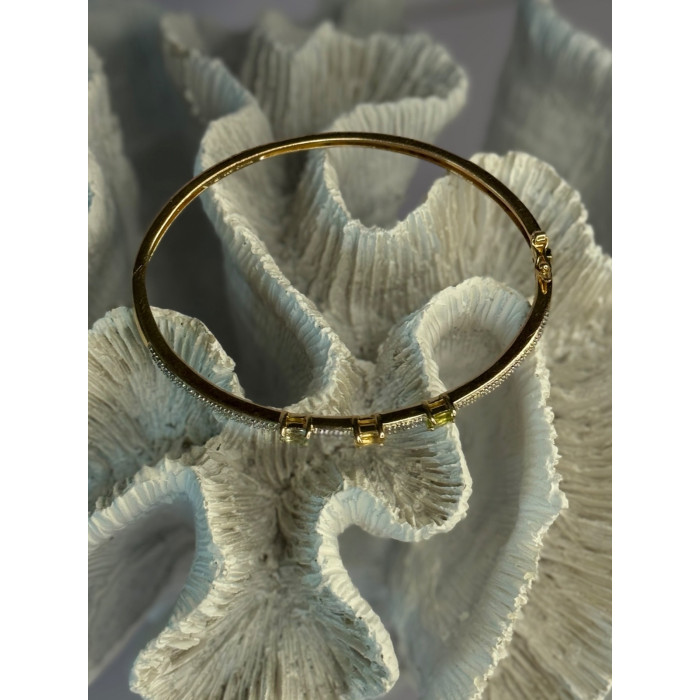 925 Sterling Silver Gold Plated Topaz Citrine Peridot Bracelet