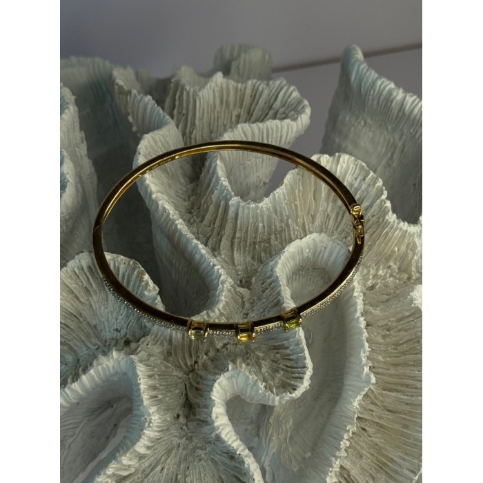 925 Sterling Silver Gold Plated Topaz Citrine Peridot Bracelet