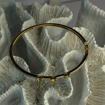 925 Sterling Silver Gold Plated Topaz Citrine Peridot Bracelet