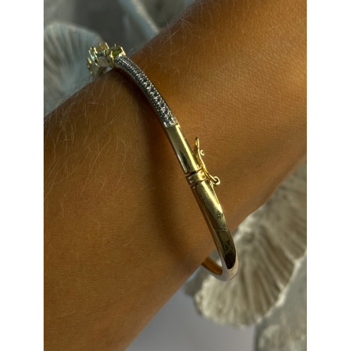 925 Sterling Silver Gold Plated Topaz Citrine Peridot Bracelet