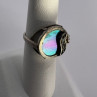 925 Sterling Silver Enamel & CZ Ring Size 5